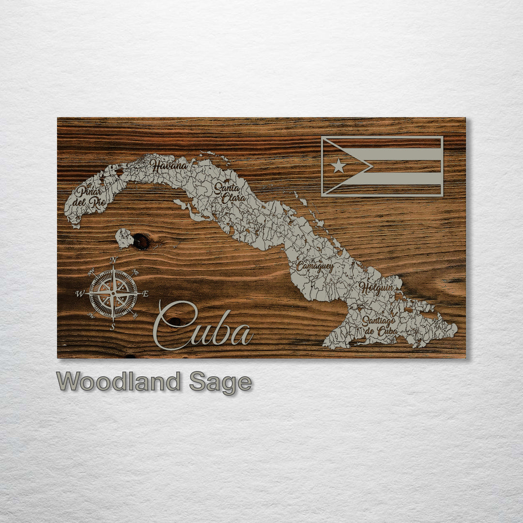 Cuba Whimsical Map - Fire & Pine