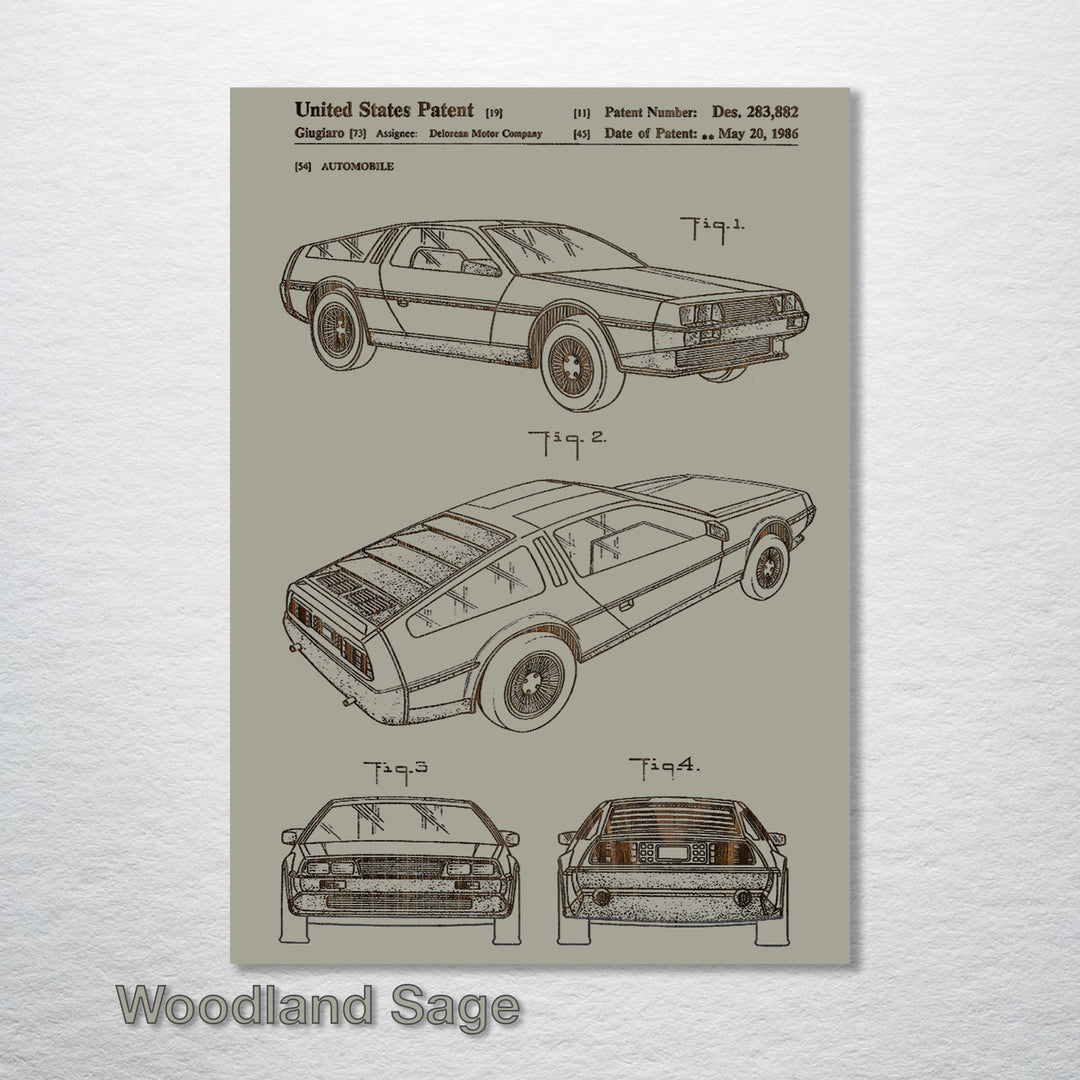 Delorean US Patent - Fire & Pine