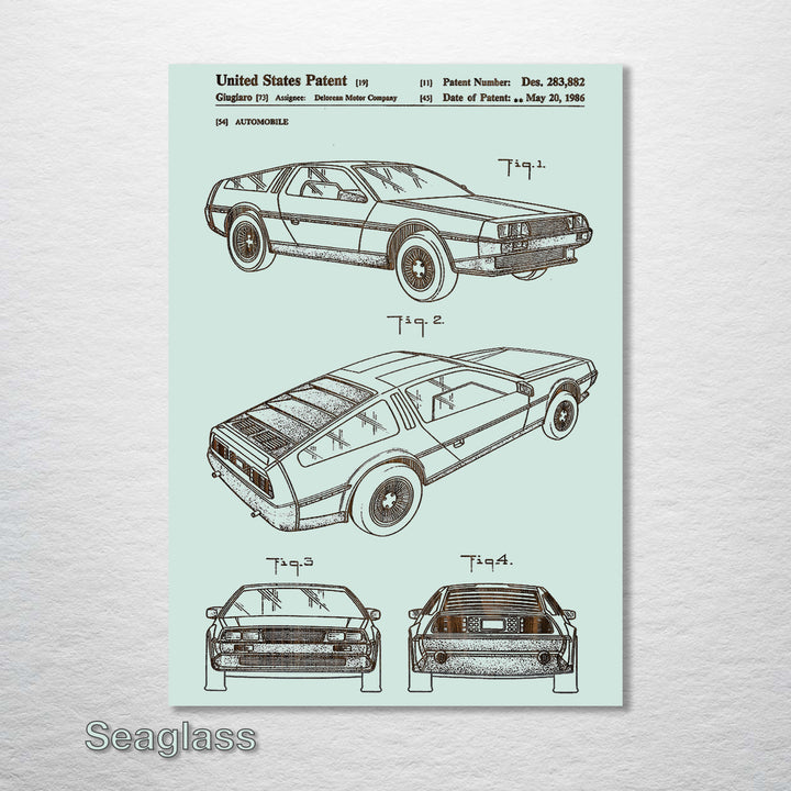 Delorean US Patent - Fire & Pine