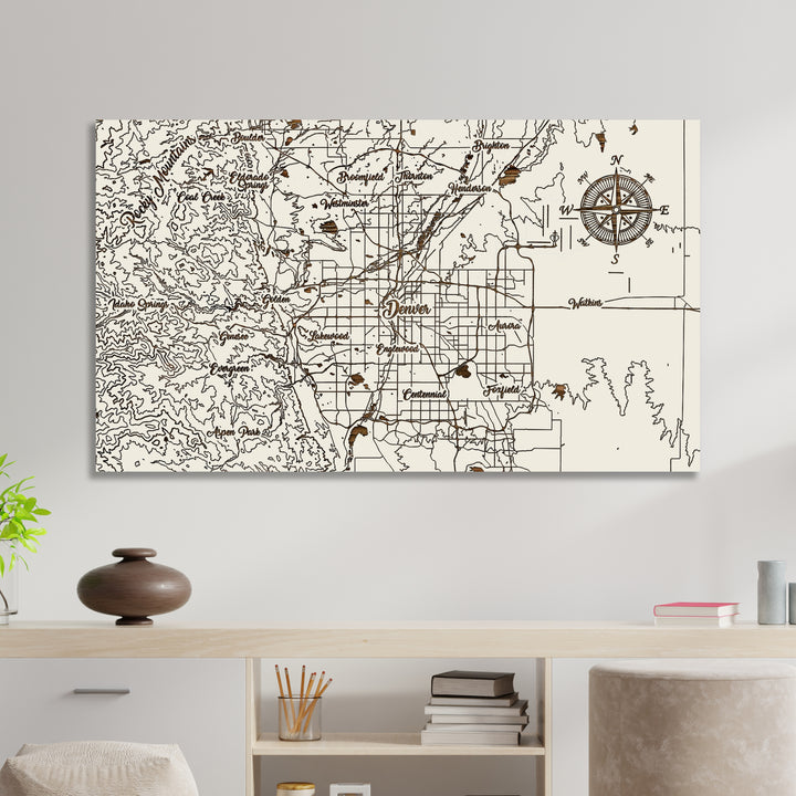 Denver, Colorado Whimsical Map - Fire & Pine