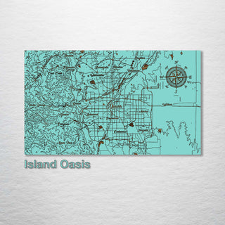 Denver, Colorado Whimsical Map - Fire & Pine