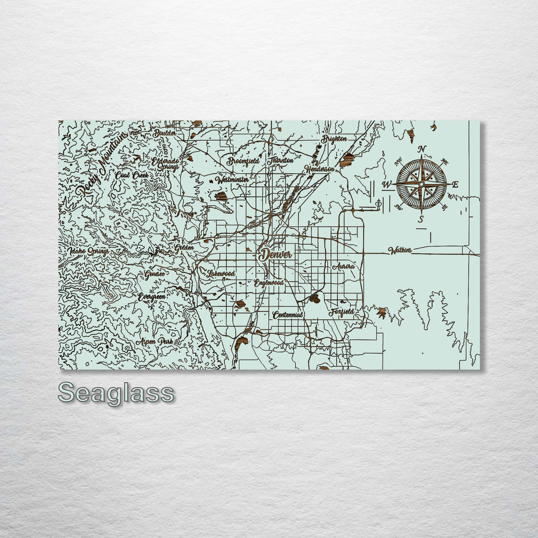 Denver, Colorado Whimsical Map - Fire & Pine