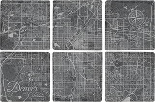 Denver, Colorado Square Slate Coaster