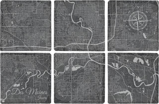 Des Moines, Iowa Square Slate Coaster
