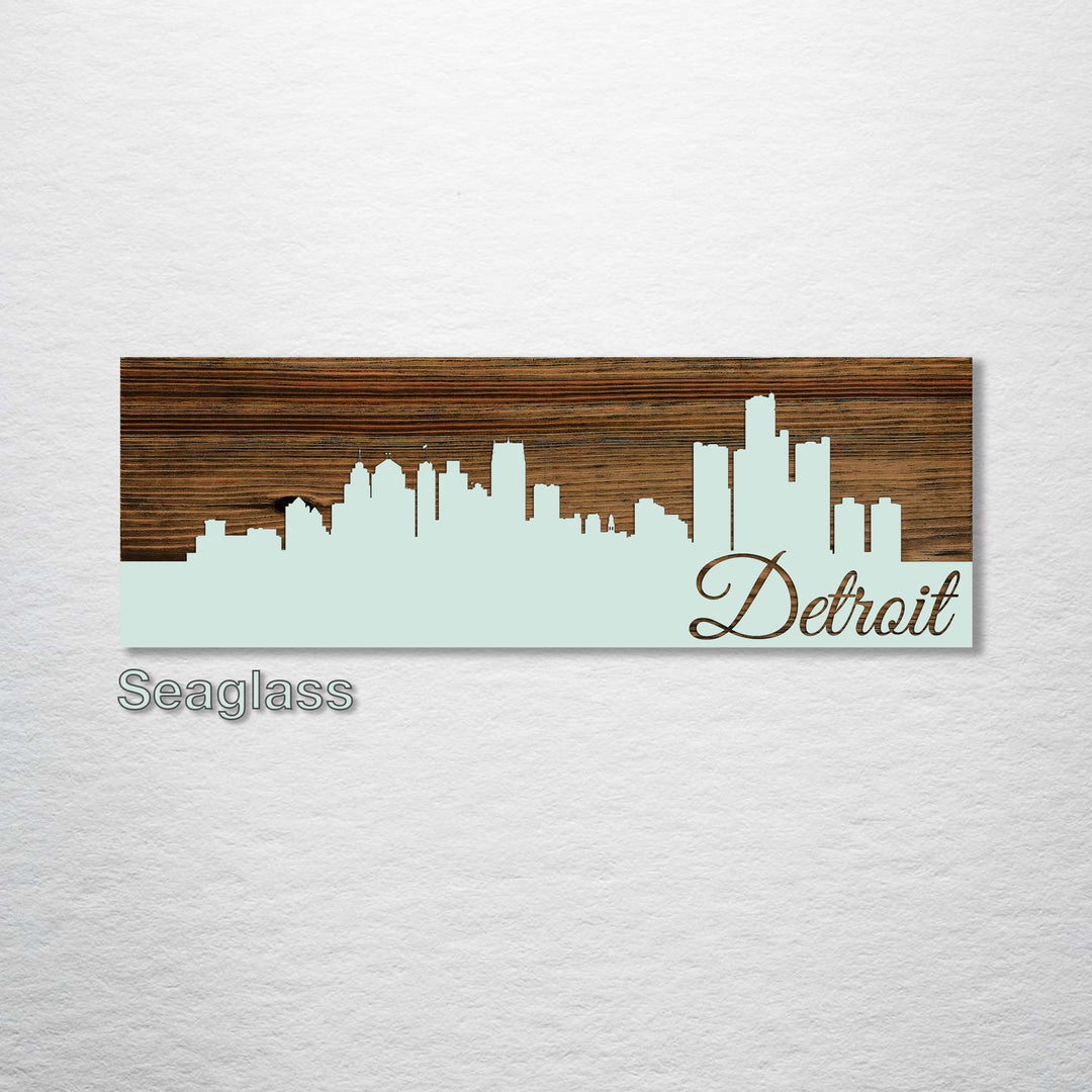 Detroit, Michigan Skyline - Fire & Pine