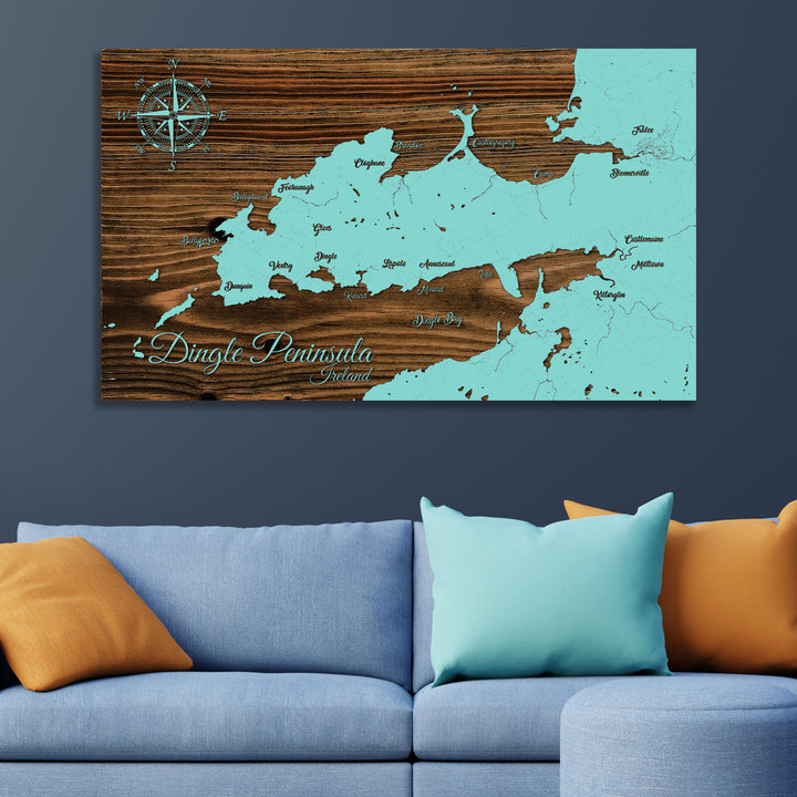 Dingle Peninsula, Ireland Whimsical Map - Fire & Pine