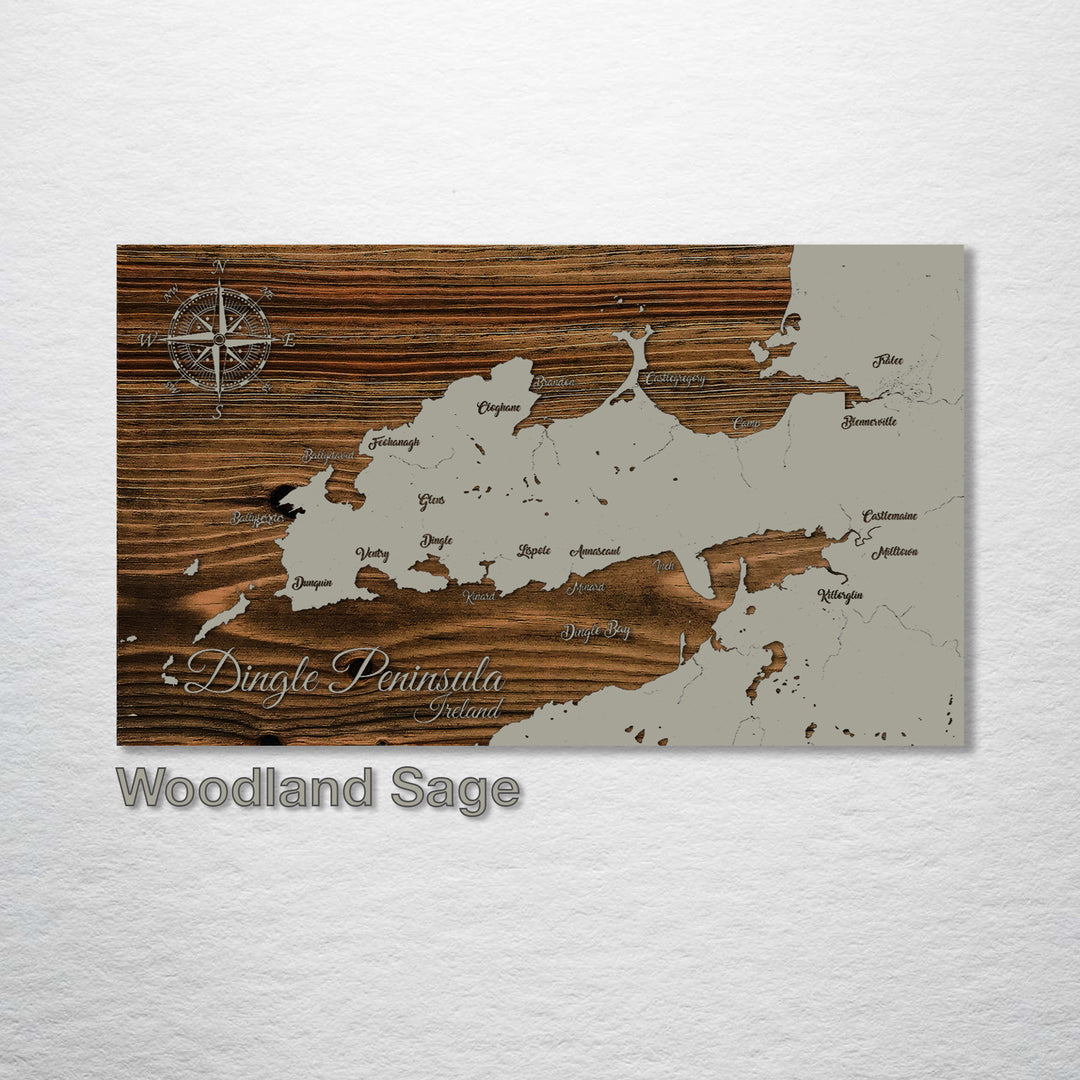 Dingle Peninsula, Ireland Whimsical Map - Fire & Pine