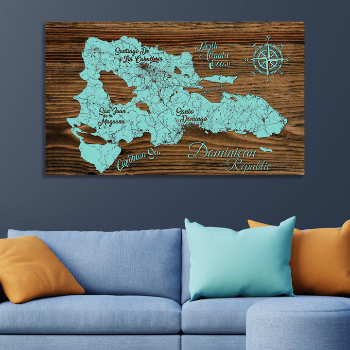 Dominican Republic Whimsical Map - Fire & Pine