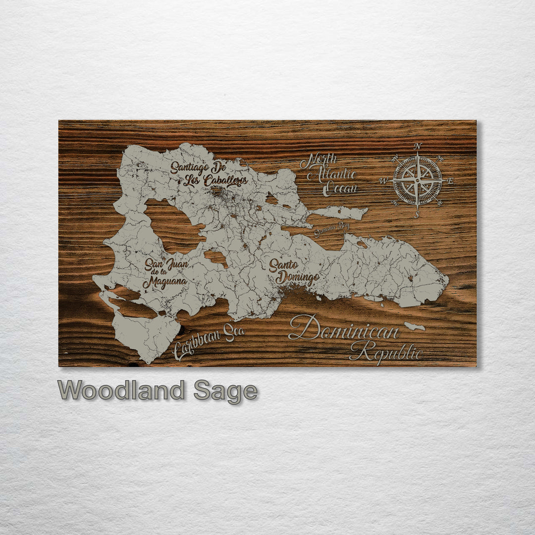 Dominican Republic Whimsical Map - Fire & Pine