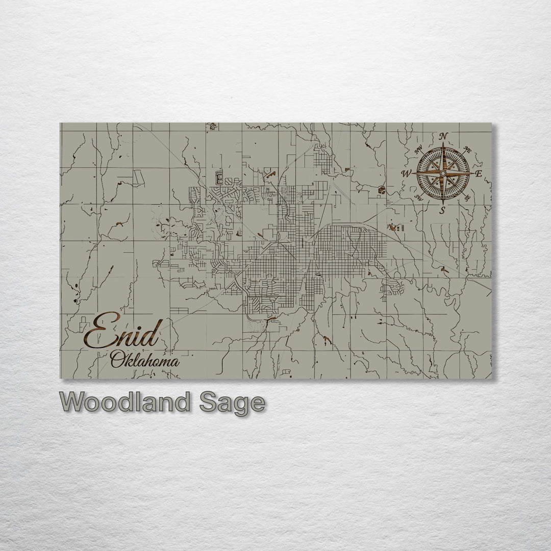 Enid, Oklahoma Street Map - Fire & Pine