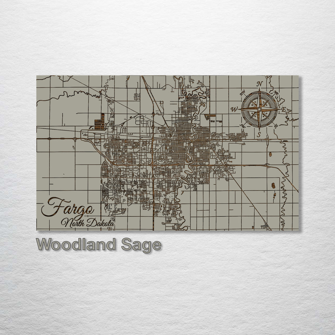 Fargo, North Dakota Street Map - Fire & Pine