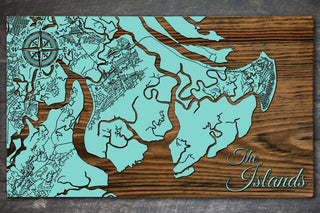 Exclusive - GG The Islands Engraved Wood Wall Map