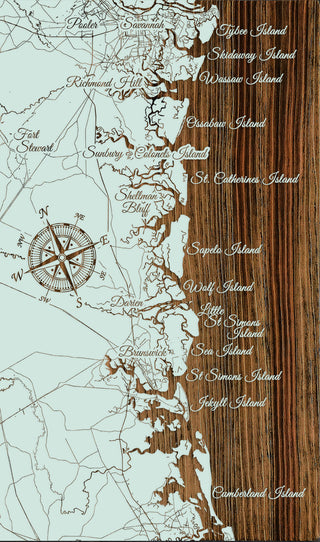 Exclusive - GA Coast GGWI Exclusive, GA Engraved Wood Wall Map