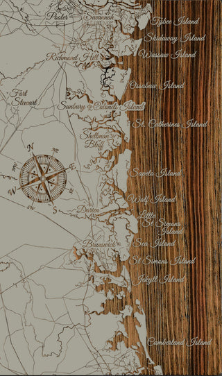 Exclusive - GA Coast GGWI Exclusive, GA Engraved Wood Wall Map