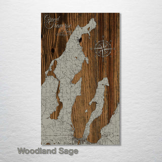 Grand Traverse Bay, Michigan Street Map - Fire & Pine