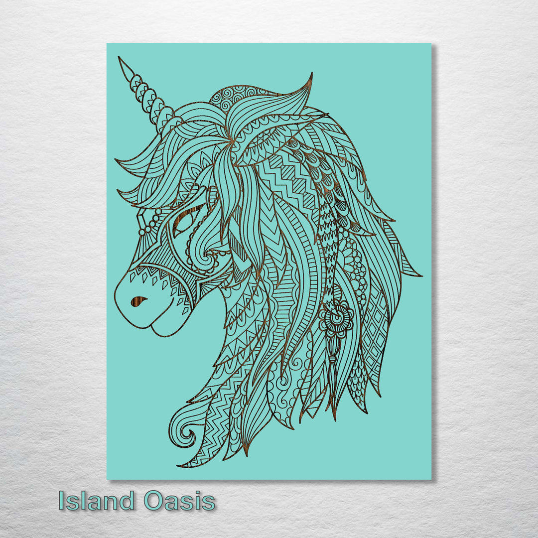Geometric Unicorn Abstract - Fire & Pine