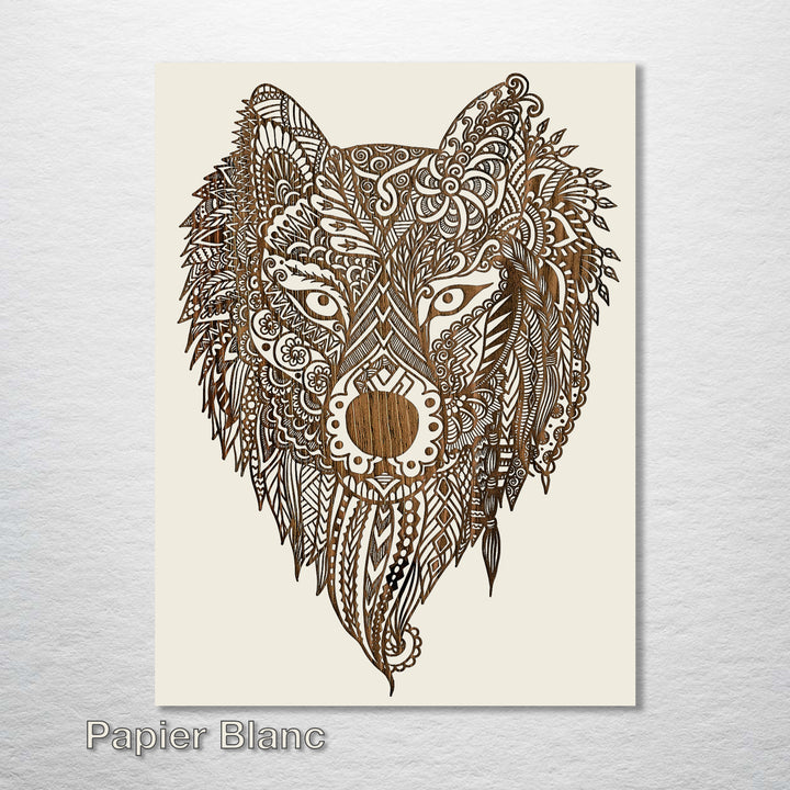 Geometric Wolf Abstract - Fire & Pine