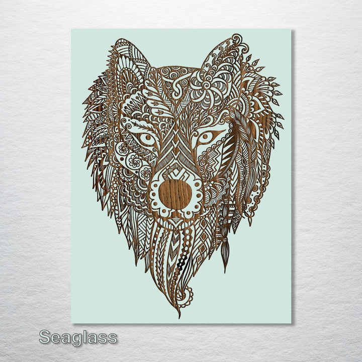 Geometric Wolf Abstract - Fire & Pine