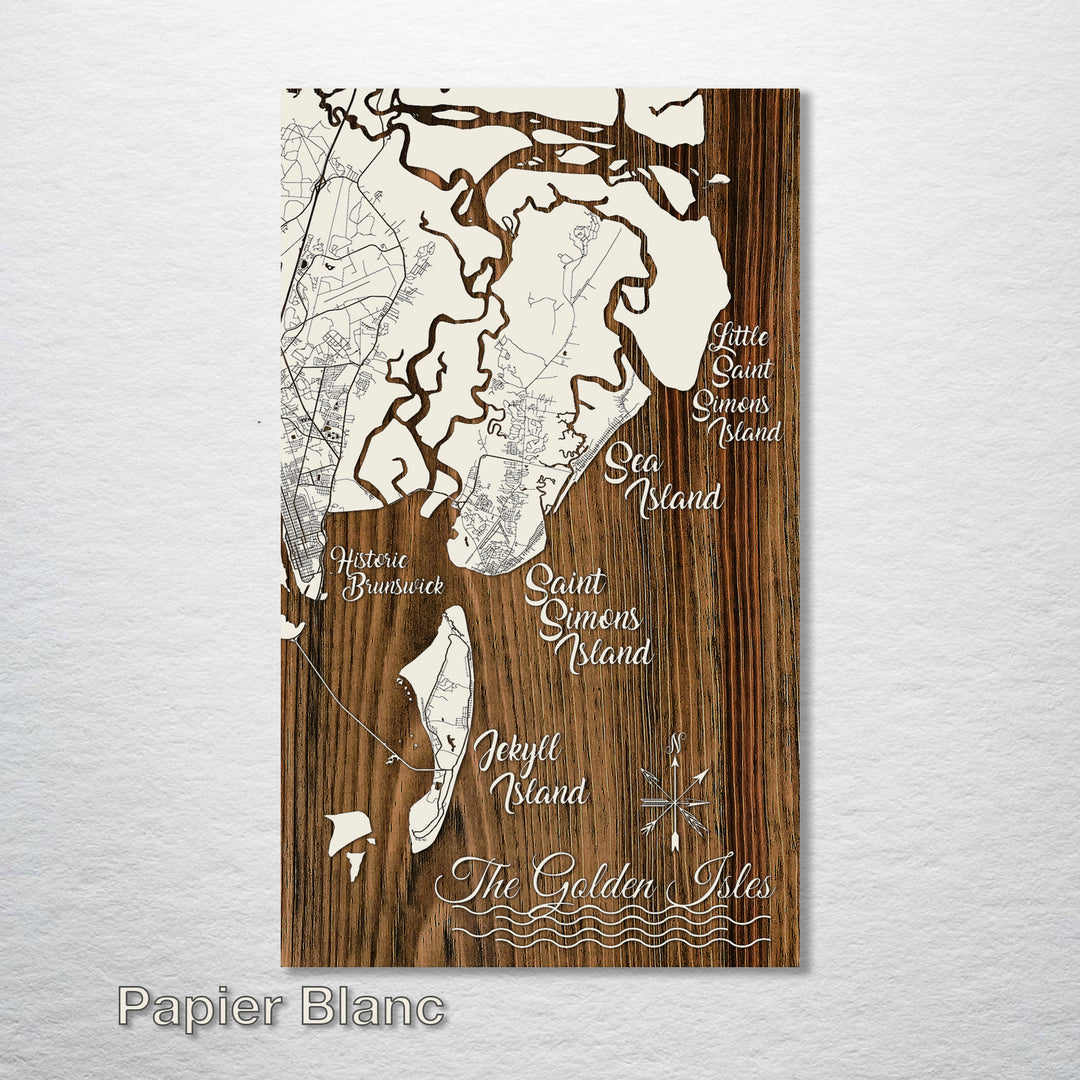 Golden Isles, Georgia Whimsical Map - Fire & Pine