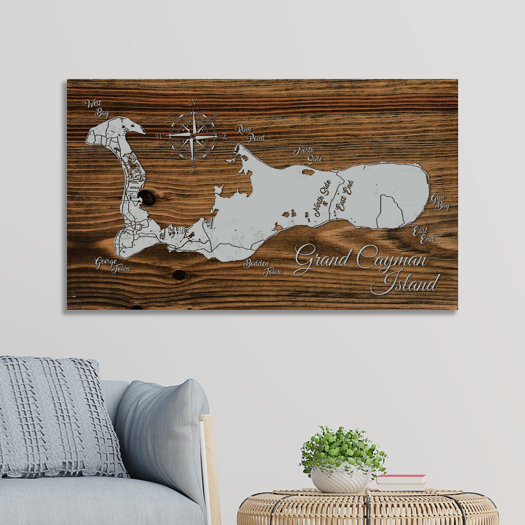 Grand Cayman Island Whimsical Map - Fire & Pine