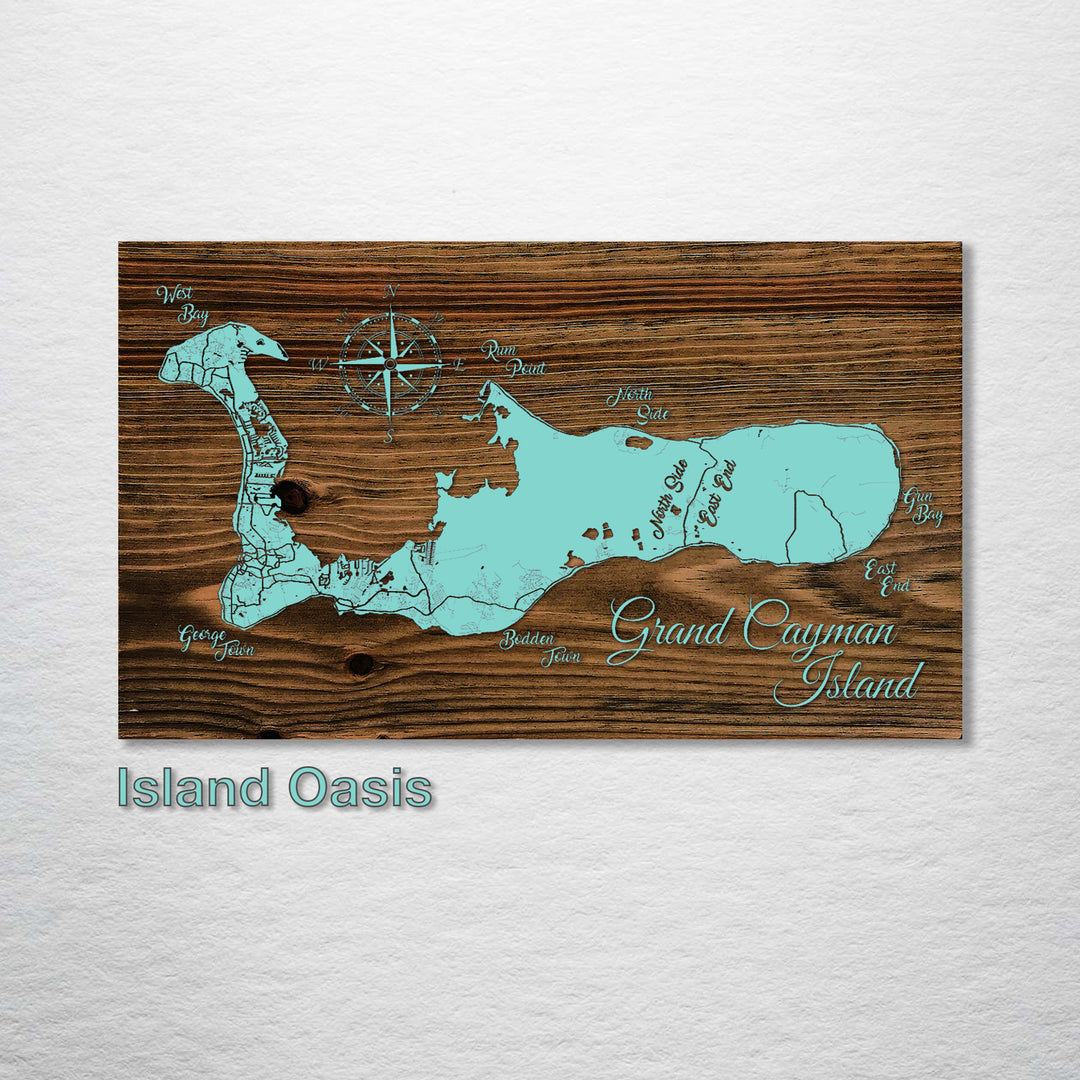 Grand Cayman Island Whimsical Map - Fire & Pine