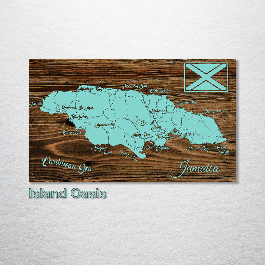 Jamaica Whimsical Map - Fire & Pine