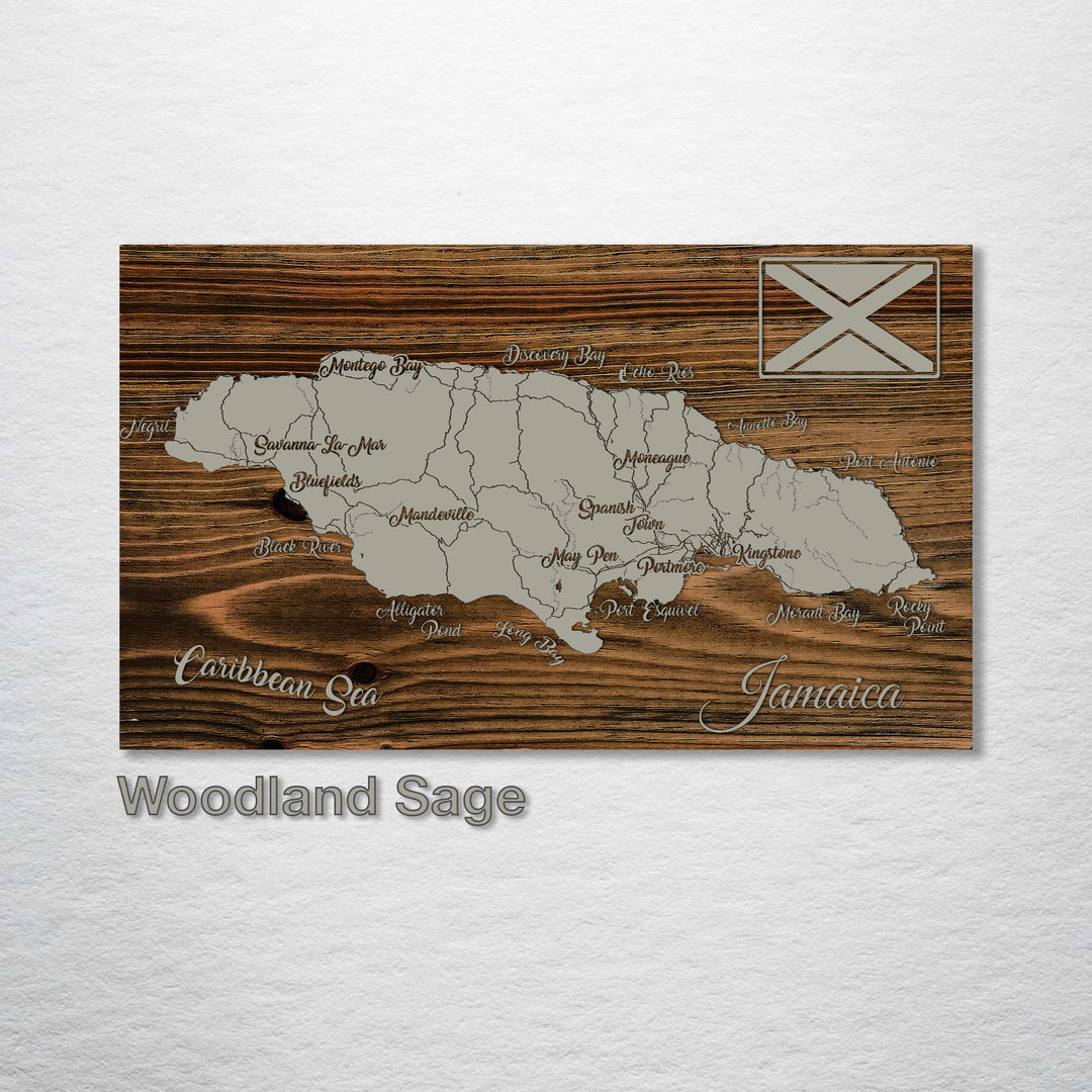 Jamaica Whimsical Map - Fire & Pine