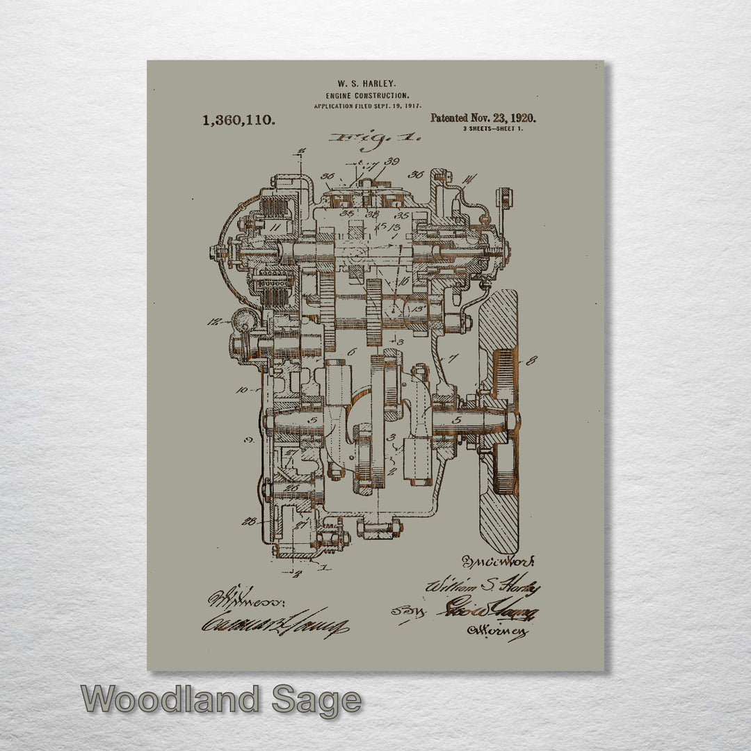 Harley Davidson Engine 1920 - Fire & Pine
