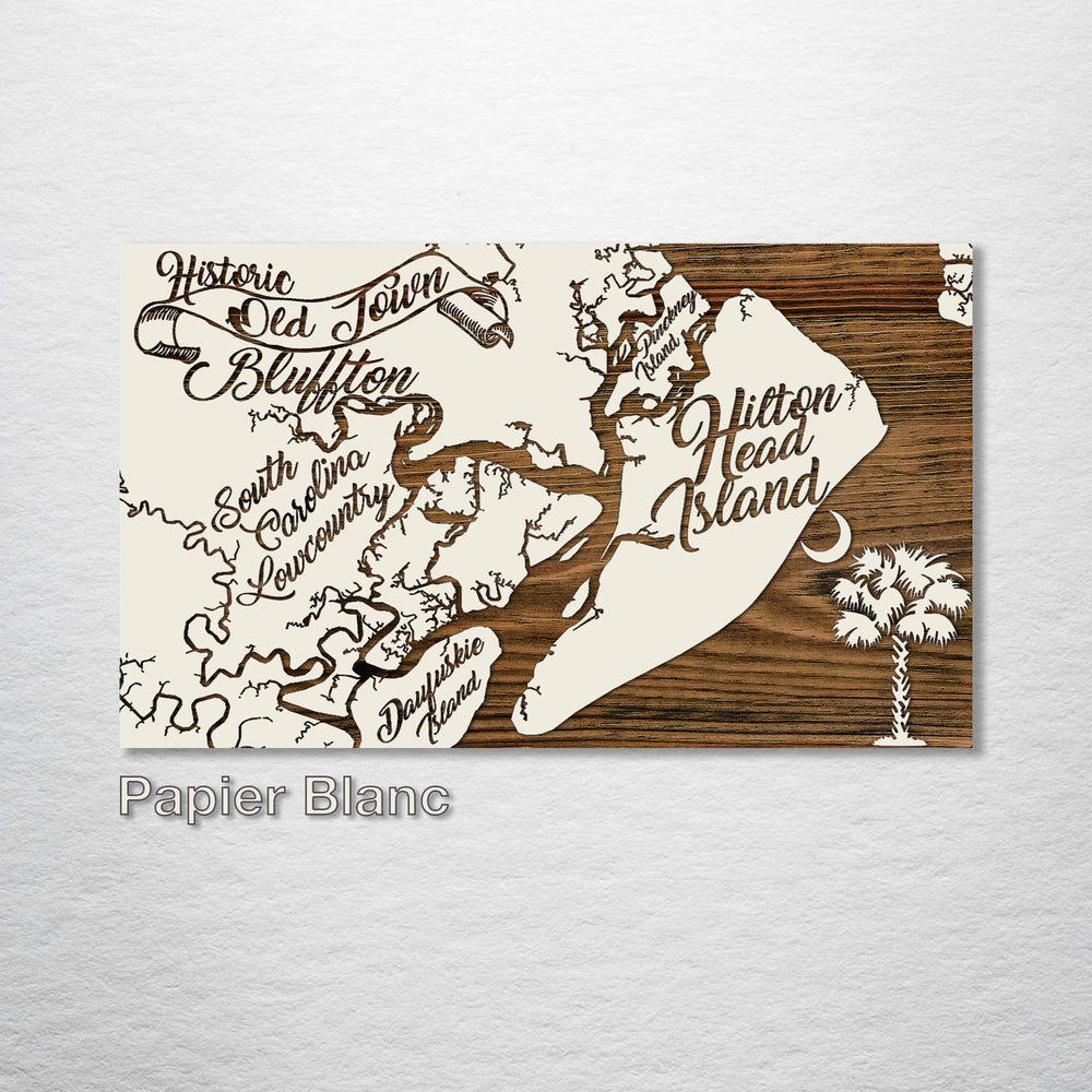 Hilton Head Island, South Carolina Whimsical Map - Fire & Pine