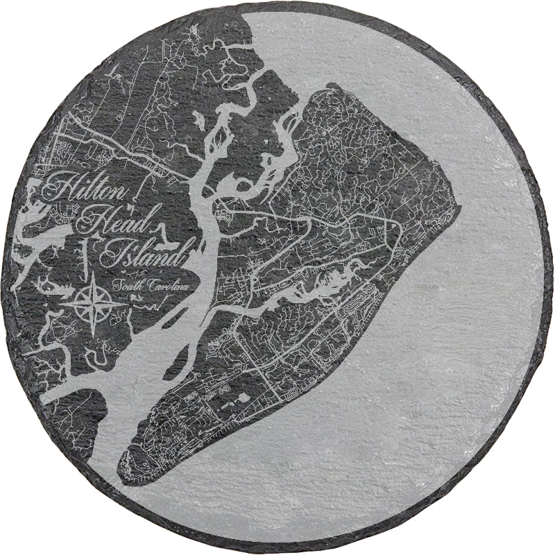 Hilton Head Island, South Carolina Round Slate Coaster