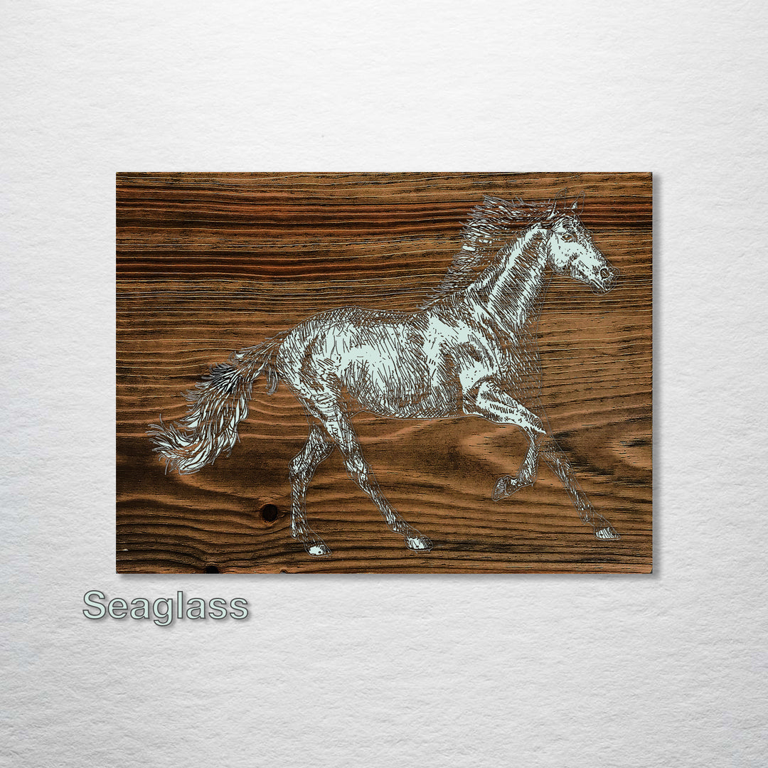 Horse Sketch (inverted) Abstract - Fire & Pine