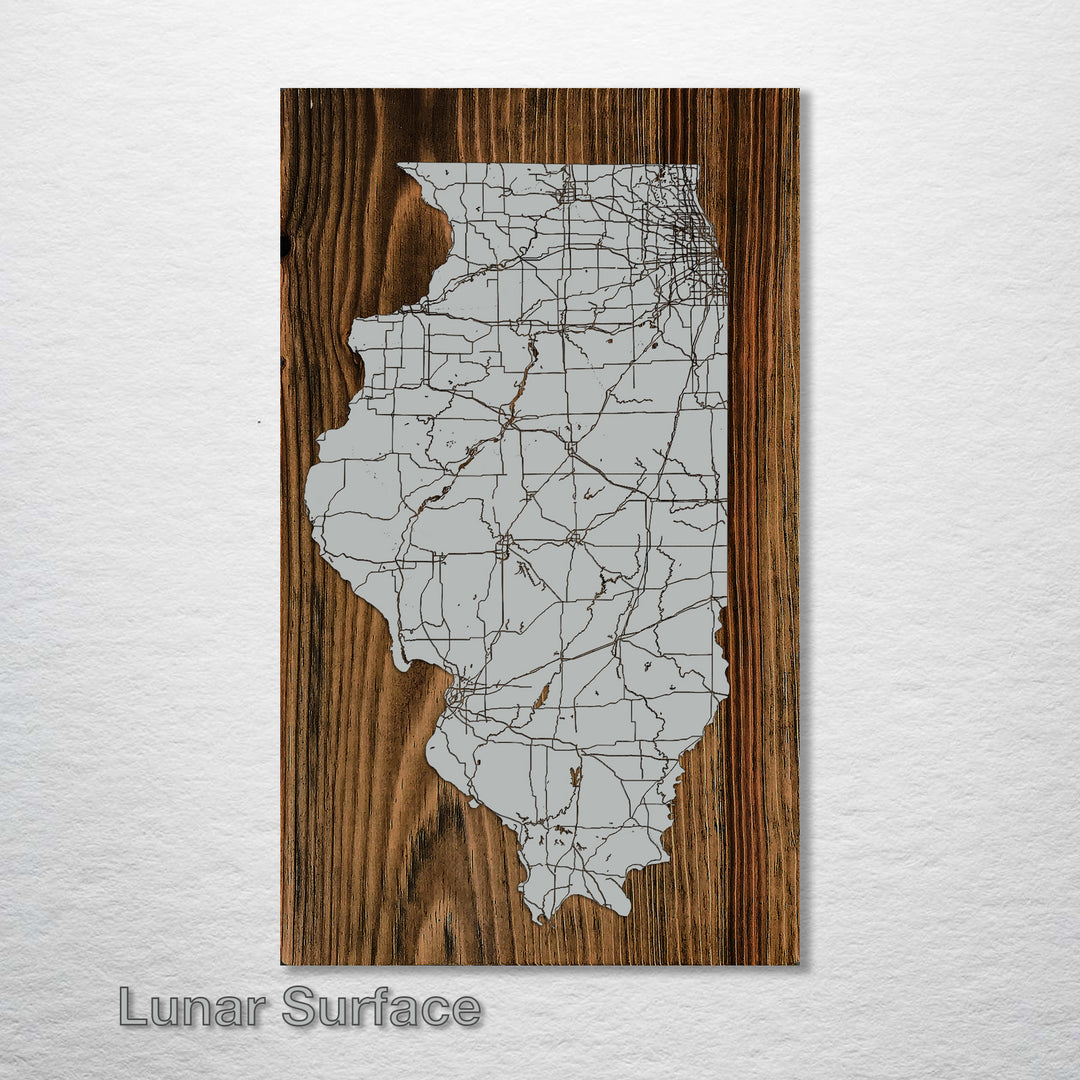 Illinois Isolated Map - Fire & Pine