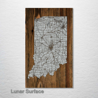 Indiana Isolated Map - Fire & Pine