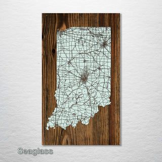 Indiana Isolated Map - Fire & Pine