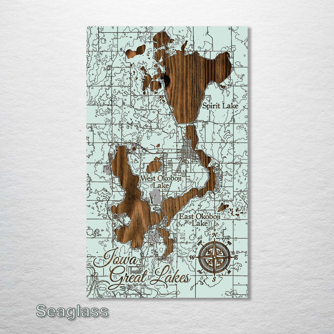 Iowa Great Lakes Map - Fire & Pine