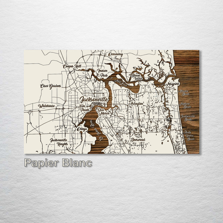 Jacksonville, Florida Whimsical Map - Fire & Pine