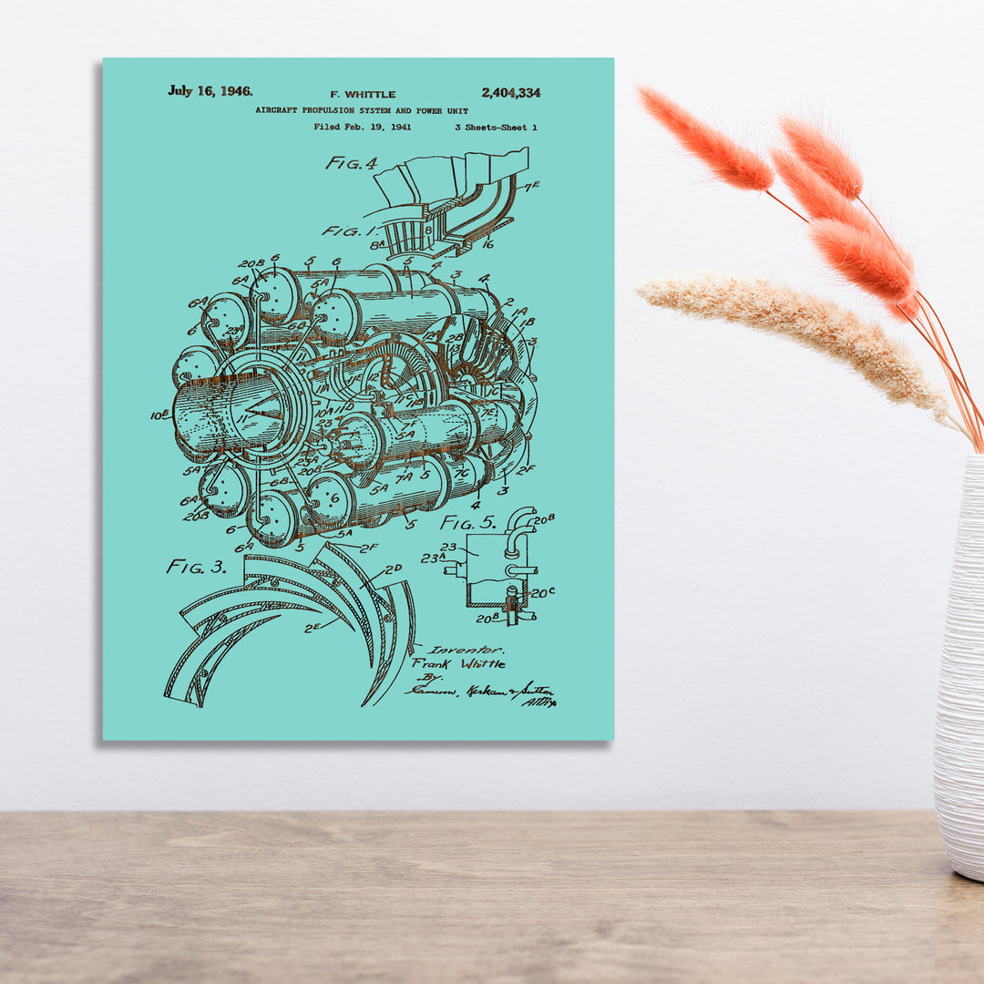 Jet Engine US Patent 1946 - Fire & Pine