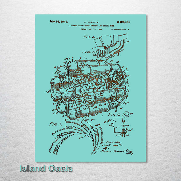 Jet Engine US Patent 1946 - Fire & Pine