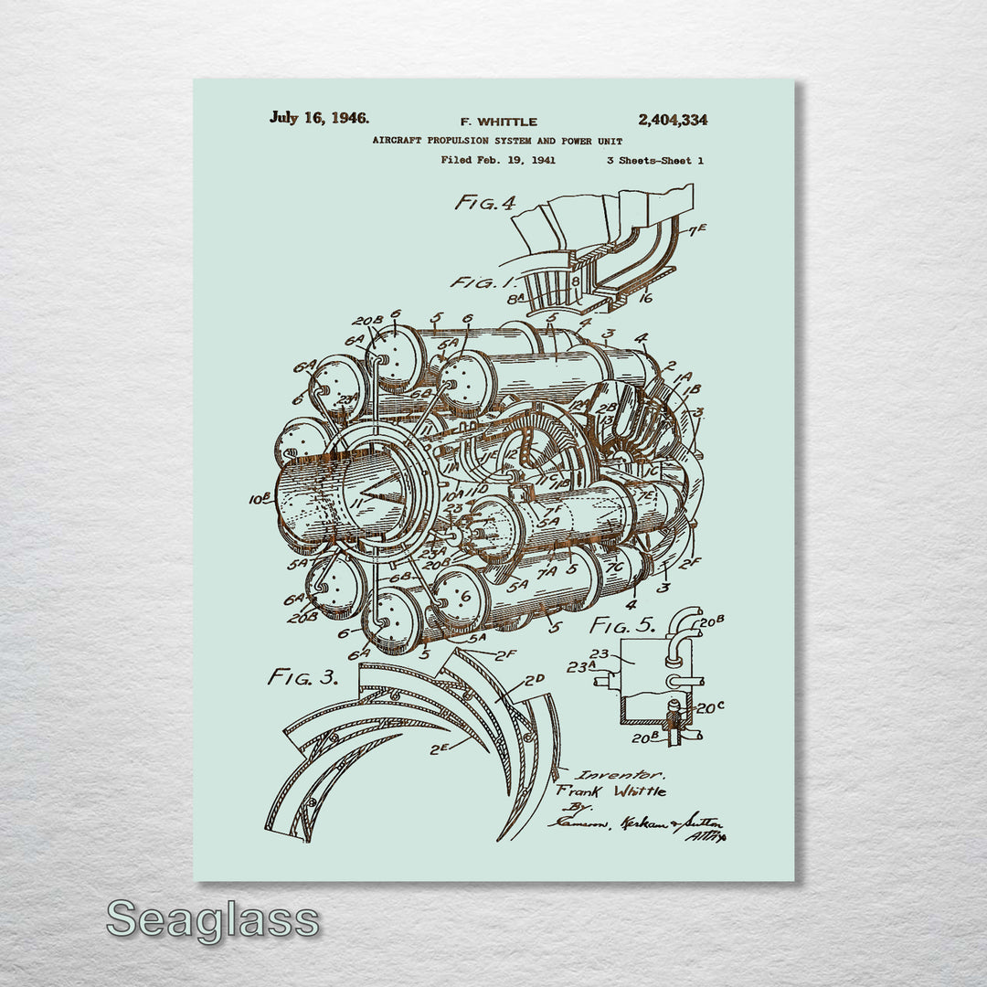 Jet Engine US Patent 1946 - Fire & Pine