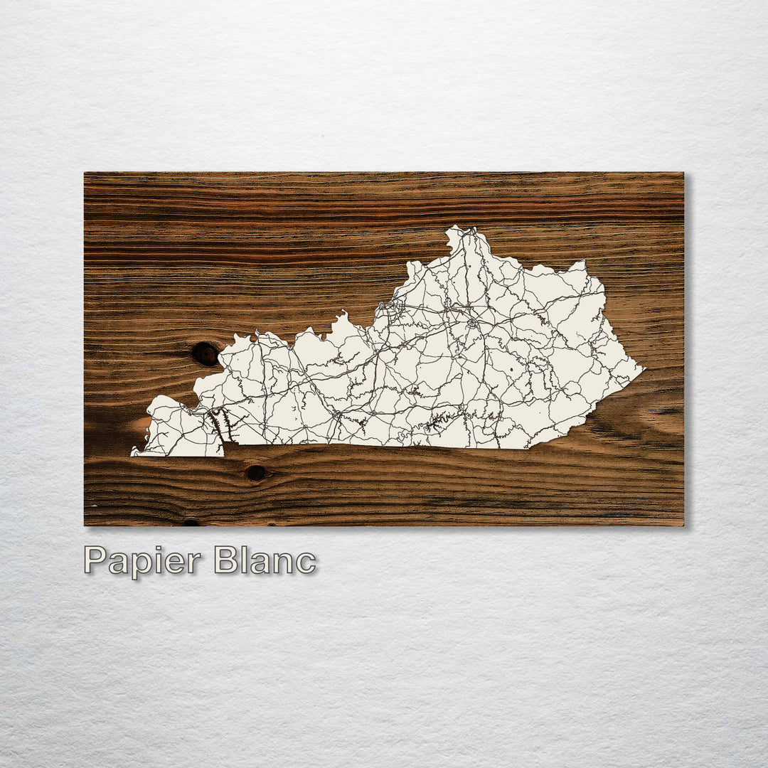 Kentucky Isolated Map - Fire & Pine