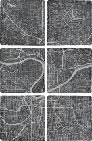 Kansas City, Missouri Square Slate Coaster