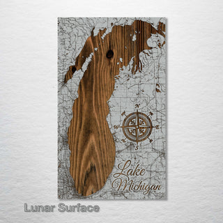 Lake Michigan, Michigan Map - Fire & Pine