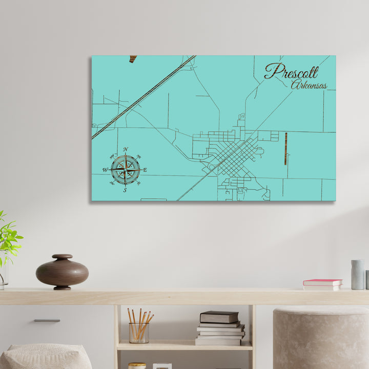 Prescott, Arkansas Street Map