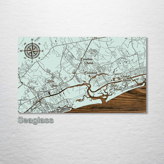 Little River, South Carolina Whimsical Map - Fire & Pine