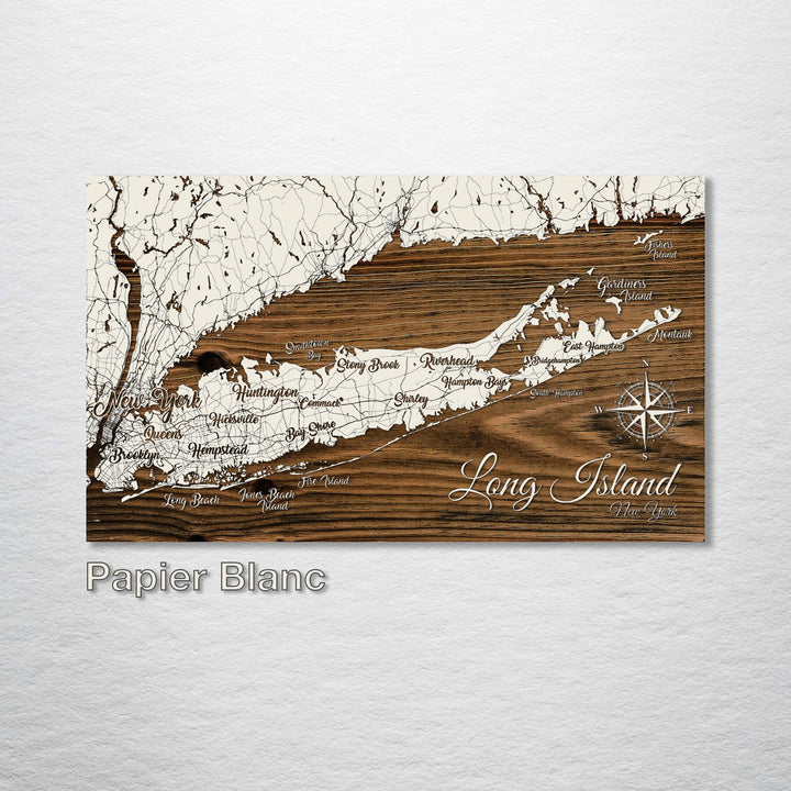 Long Island, New York Whimsical Map - Fire & Pine