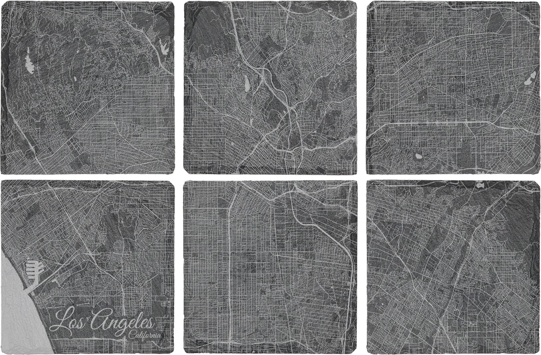 Los Angeles, California Square Slate Coaster