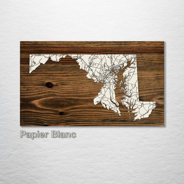 Maryland Isolated Map - Fire & Pine