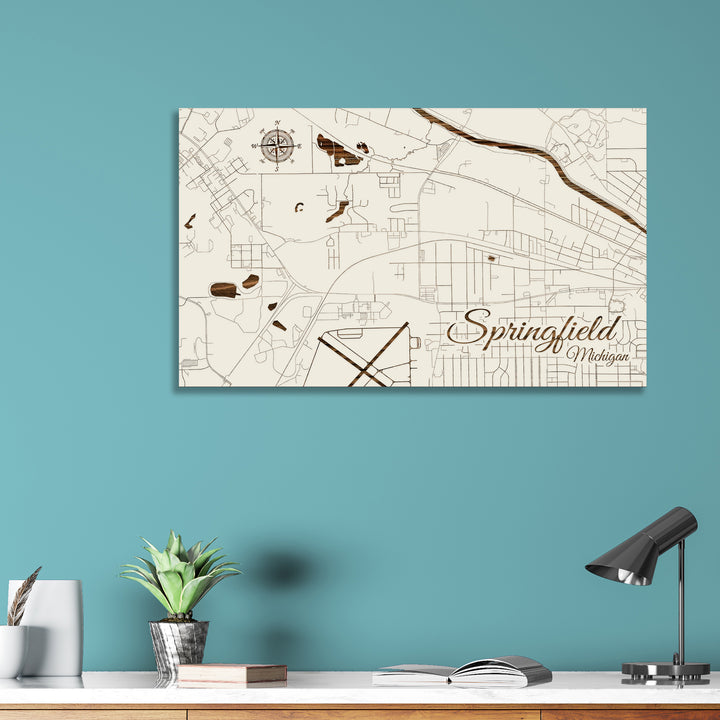 Springfield, Michigan Street Map