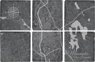Manchester, New Hampshire Square Slate Coaster
