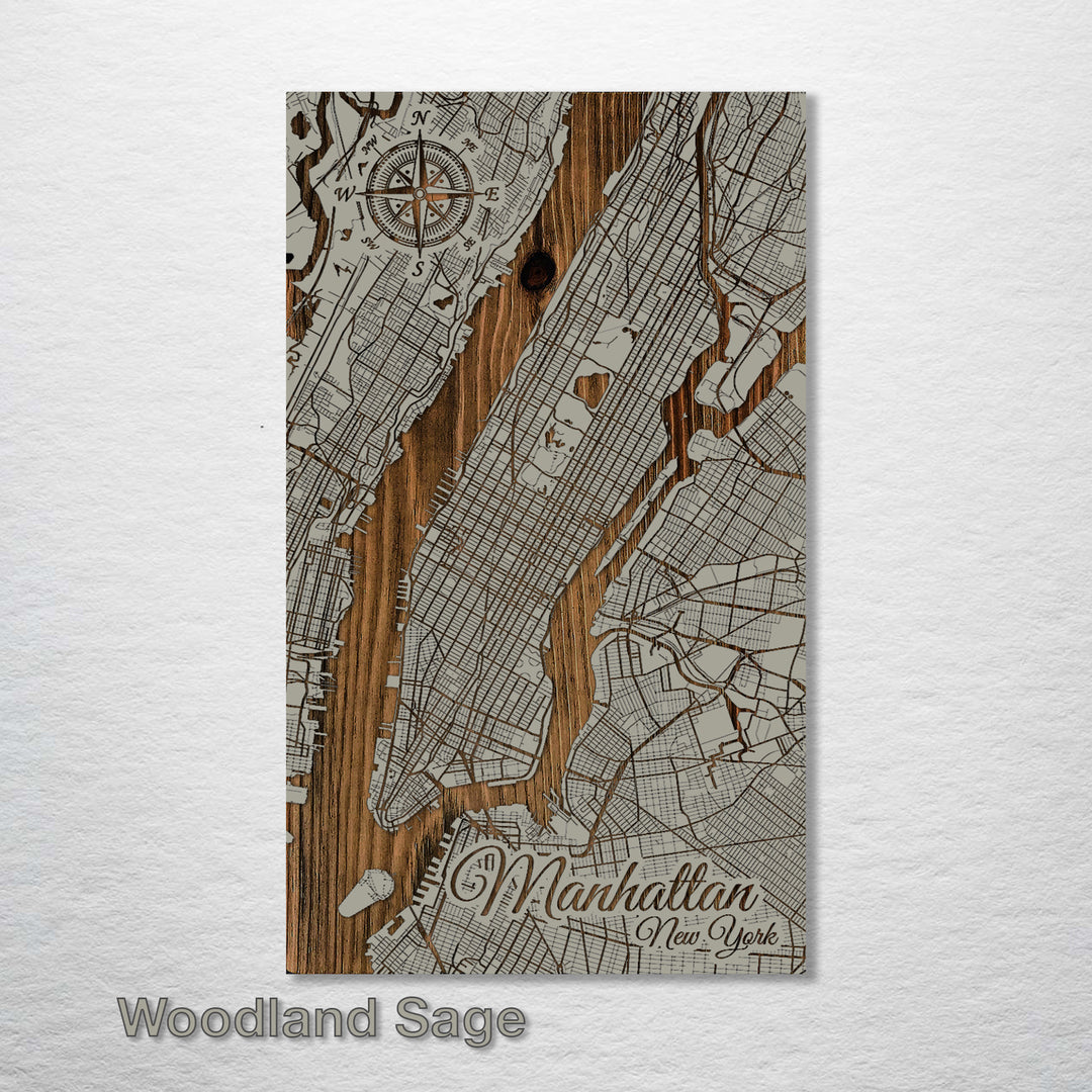 Manhattan, New York Street Map - Fire & Pine